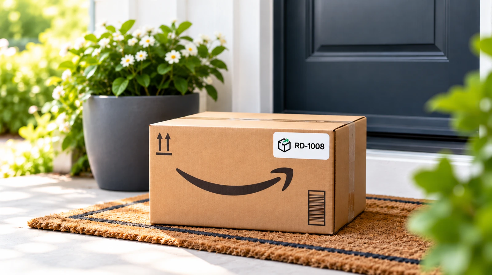 Packages prepared and left at a customer's doorstep for ReturnDay pickup